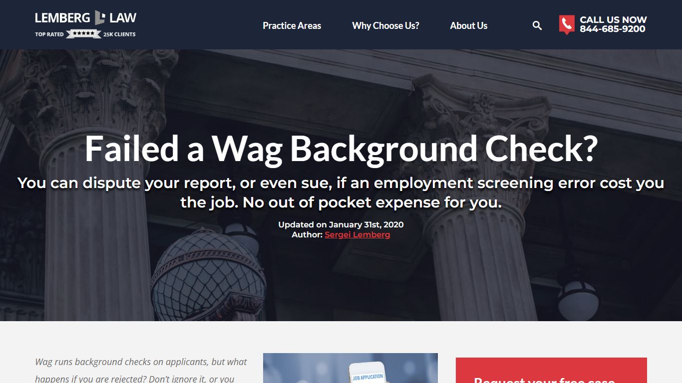 Wag Background Check Error Cost You A Job? We Can Help - Lemberg Law